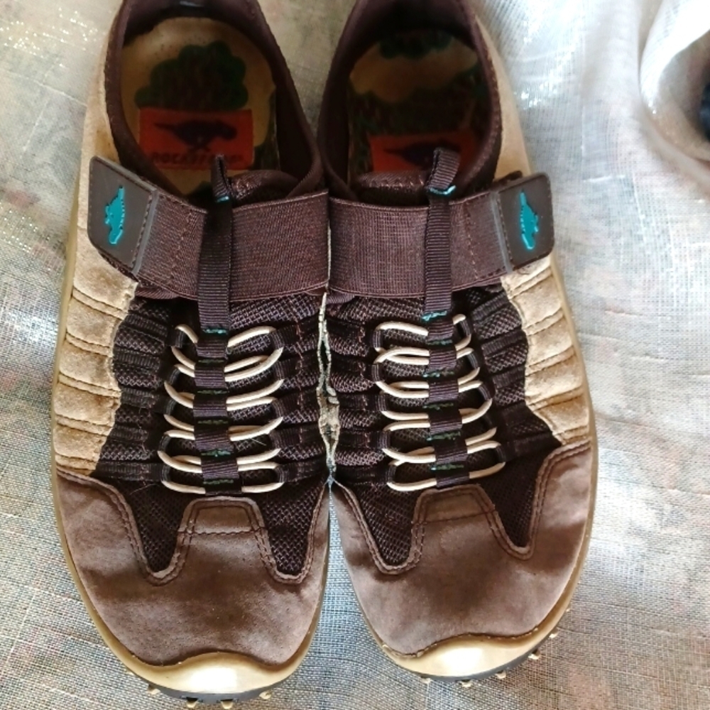Rocket Dog Brown Suede Leather Sneakers 8.5, hook & loop close